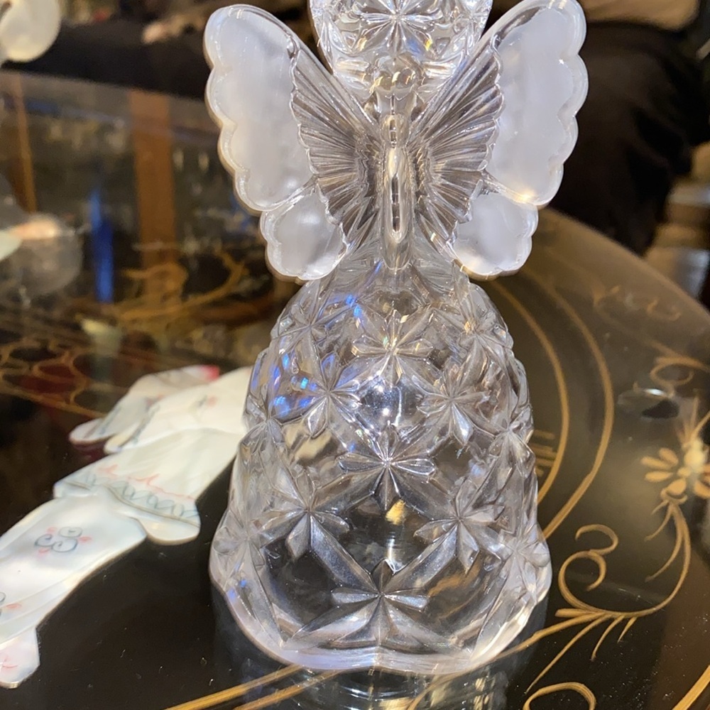 Vintage Hofbauer? West Germany Lead Crystal Etched Butterfly Candlestick Holder - Picture 3 of 4